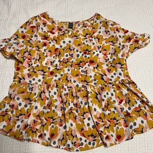 Patterned Peplum Top